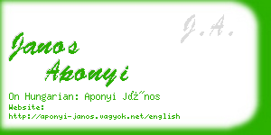 janos aponyi business card